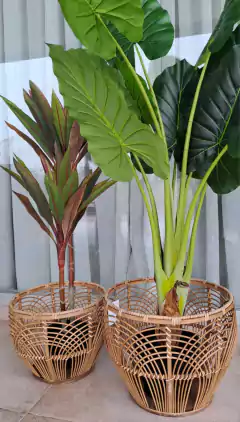 Cesto Portamaceta rattan Boho 30x24cm - comprar online