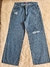 Jeans WIDE celeste con roturas talles grandes