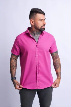 Linho Fúcsia - Manga Curta