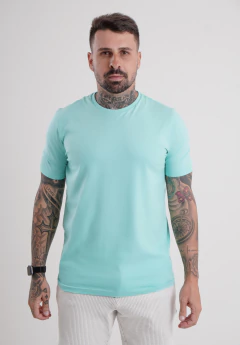 T-Shirt Pima Media Ciano - comprar online