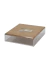 Organizador acrílico con tapa de bamboo, ideal para mantener el orden en espacios de decoración.