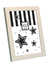 Portarretrato decorativo en color blanco con diseño de estrellas y rayas, medida 13x18 cm.