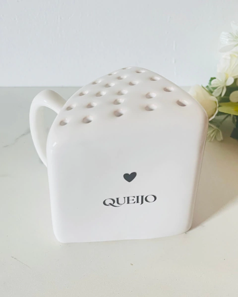 Porta Queijo Ralado de Mesa Mini Heart Branco