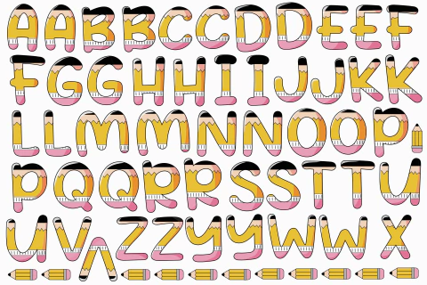 Arquivo Digital DTF UV Alfabeto Professores - A3 e metro