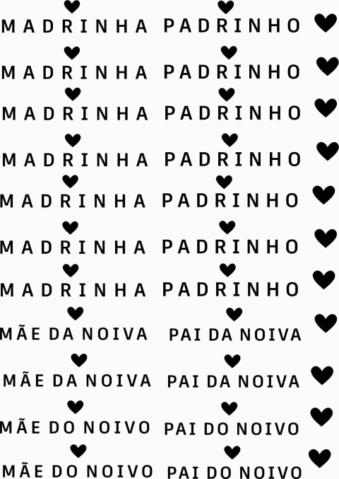 Arte para impressão DTF UV Padrinhos casamento A4