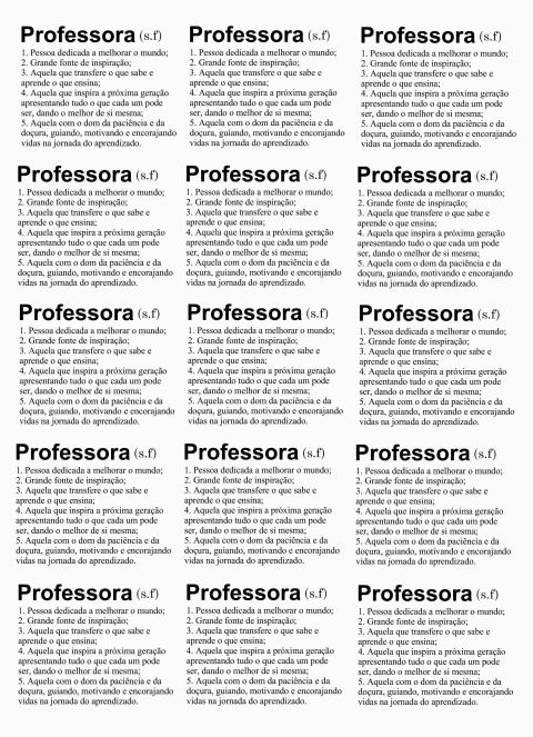 Arquivo Digital DTF UV Professora Dicionário ( A4)