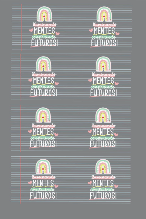 Arquivo Digital A3 DTF UV Arte Caneca Professores Arco-iris