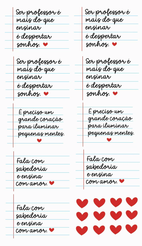 Arquivo Digital DTF Têxtil Professores Minimalista 2025 ( arquivo metro 58x100cm)