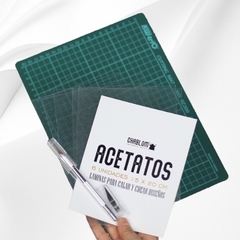 Plancha corte +Cutter de precisión+Acetatos x 6 para calar 20x15 cm