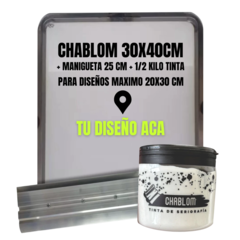 KIT EMPRENDOR XL / CHABLOM 30X40CM + MANIGUETA 25 CM + 1/2 KILO TINTA CON TU DISEÑO MAX 20X30 CM /PREMIUM NO OXIDA / - comprar online