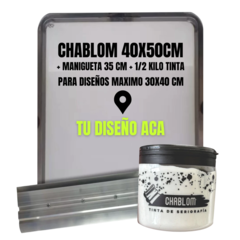 KIT EMPRENDOR XXL / CHABLOM 40X50CM + MANIGUETA 35 CM + 1/2 KILO TINTA CON TU DISEÑO MAX 30X40 CM /PREMIUM NO OXIDA / - comprar online