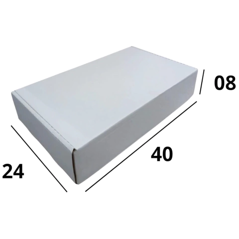 caixa de papelão branco, caixa branca para camisa, rp caixas e embalagens, 40 x  24 x 08