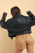 Campera Ecocuero Oversize con charretera tachas cierres y cinturon con hebilla. Art: 7269 en internet