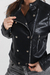 Campera de eco cuero cruzada con detalles de botones en el frente y detalles de alforza en las mangas ART:7272 en internet