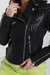 Campera de eco cuero cruzada con cierres, detalle de alforzas en los costados y hebillas en la cintura con diseño. Art: 7273 - tienda online