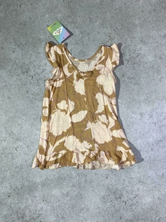 VESTIDO DE LINO C/MOÑO Y FLORES en internet