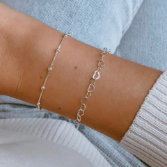 Pulseira Veneziana com Bolinhas prata 925