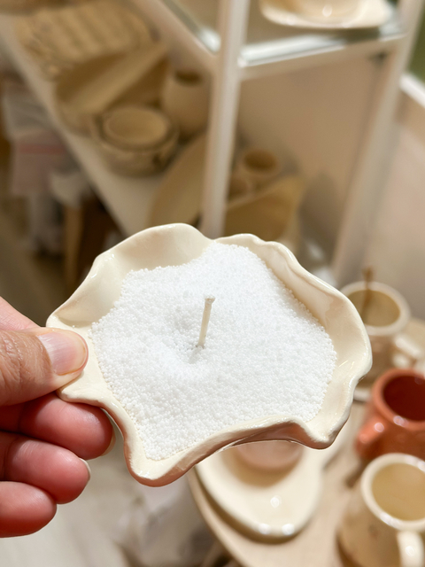 Plato para vela en perla