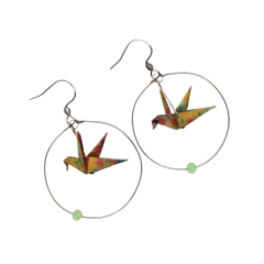 Aros colibrí origami
