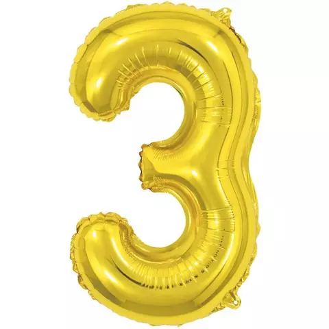 Balão metalizado N°3 ouro 75cm - Grupo Festa - comprar online