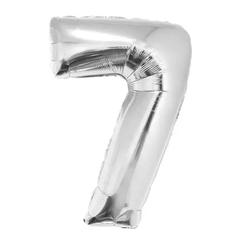 Balão metalizado N°7 prata 75cm - Grupo Festa - comprar online