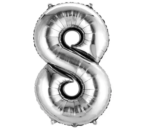 Balão metalizado N°8 prata 75cm - Grupo Festa - comprar online
