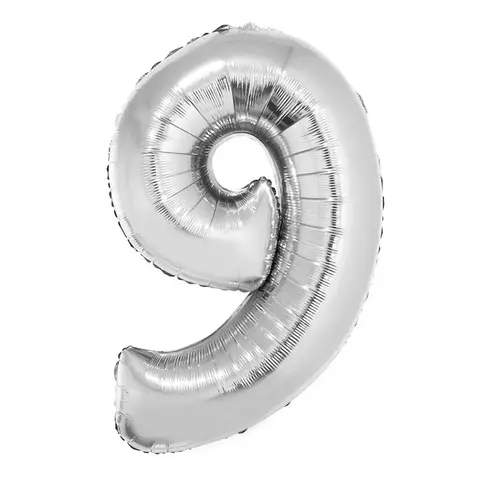 Balão metalizado N°9 prata 75cm - Grupo Festa - comprar online