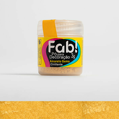 Pó para decoração Amarelo Gema 3g - Fab - comprar online