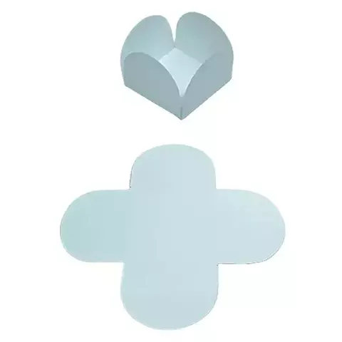 Forminha luxo 4 pétalas M azul candy 50 unidades - Tema Festas
