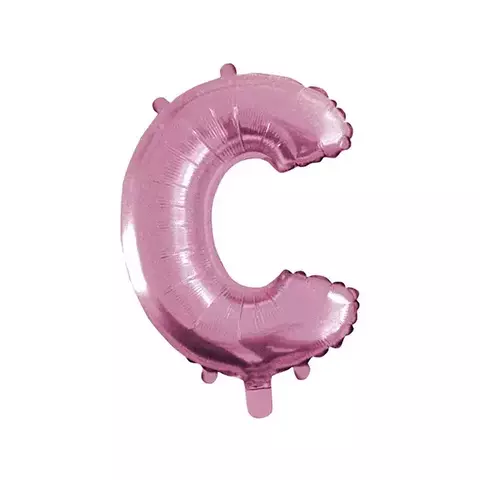 Balão metalizado letra C rosa 40cm - Qfesta - comprar online
