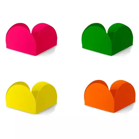 Forminha luxo 4 pétalas P laranja neon 50 unidades - Tema Festas