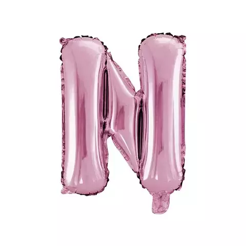 Balão metalizado letra N rosa 40cm - Qfesta - comprar online
