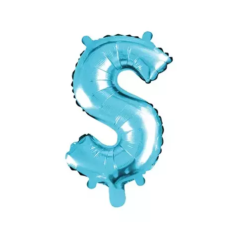 Balão metalizado letra S azul 40cm - Qfesta - comprar online