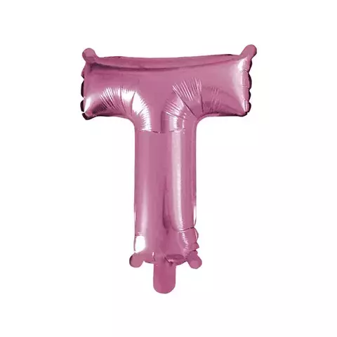 Balão metalizado letra T rosa 40cm - Qfesta - comprar online