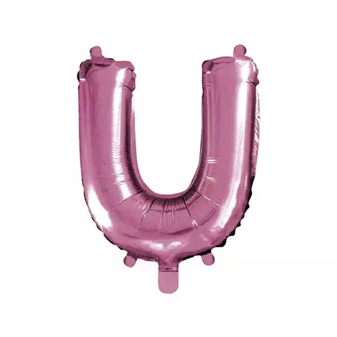 Balão metalizado letra U rosa 40cm - Qfesta - comprar online