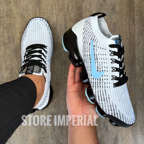 Vapormax 3.0 Braco/Preto logo Azul