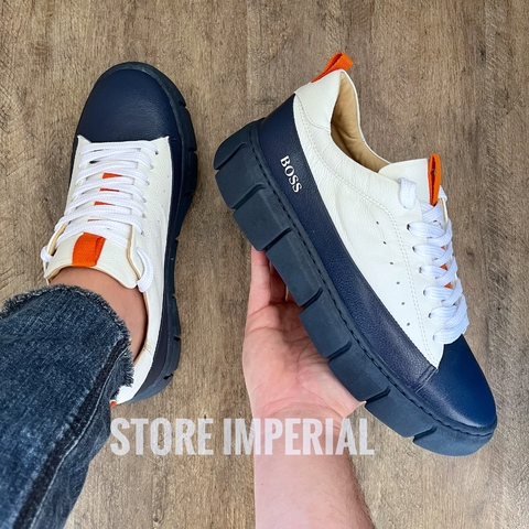 Boss - Sapatenis Creme/Azul