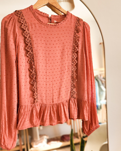 BLUSA PLUMETI TERRACOTA - comprar online