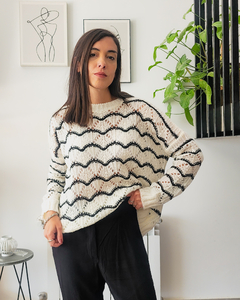 SWETER CALADO BLACK