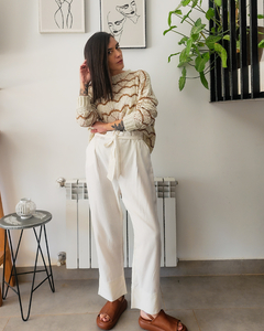 SWETER CALADO CAMEL