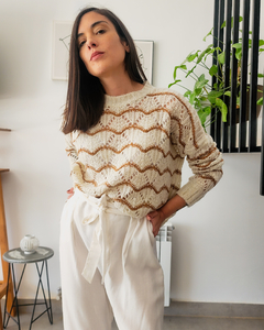 SWETER CALADO CAMEL en internet