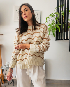 SWETER CALADO CAMEL - Go Store