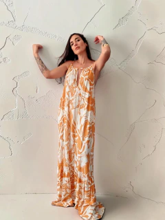 VESTIDO ABERTURA CAMEL - Go Store