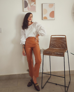 PANTS FLARE SIMIL CUERO