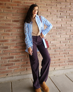 CAMISA RAYAS CELESTE - tienda online