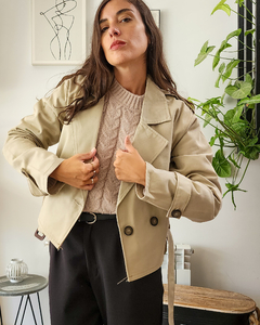 TRENCH CROP BEIGE