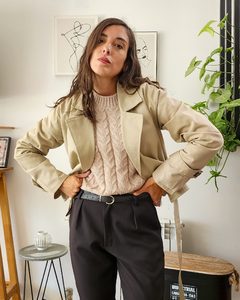 TRENCH CROP BEIGE - tienda online