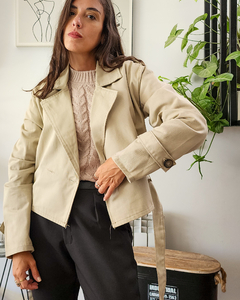 TRENCH CROP BEIGE - comprar online