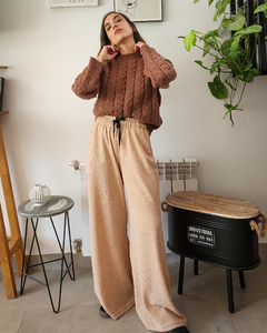 PANTS PALAZO BRILLITOS BEIGE