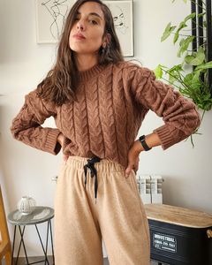 PANTS PALAZO BRILLITOS BEIGE - Go Store